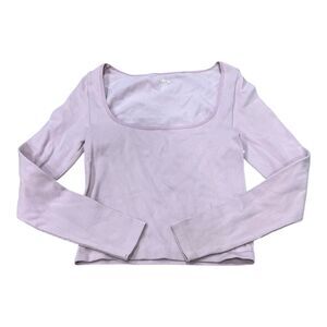 Elodie Purple Ribbed Scoop Neck Top L/XL